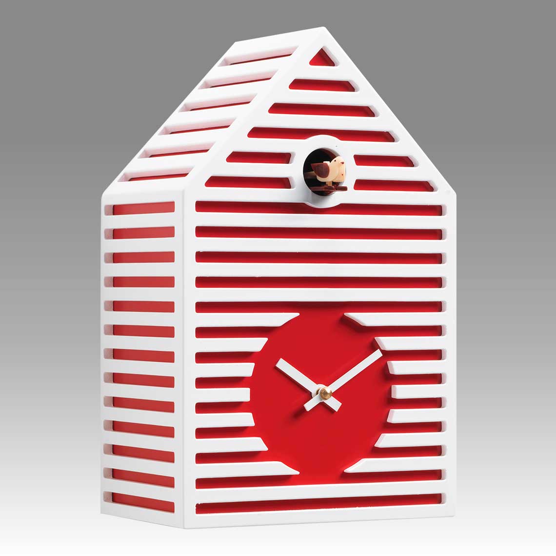 Modern cuckoo clock Art.beach 2597 lacquered with acrilic color red
